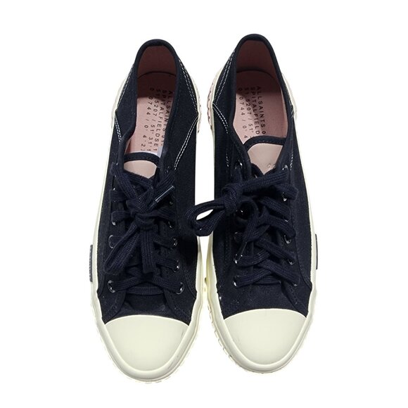 Allsaints Jackie Platform Black Canvas Sneakers Size 9 US Womens Wf00302Z - Picture 4 of 10